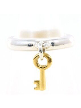 Tiffany & Co Key 18k Yellow Gold 925 Sterling Silver Ring